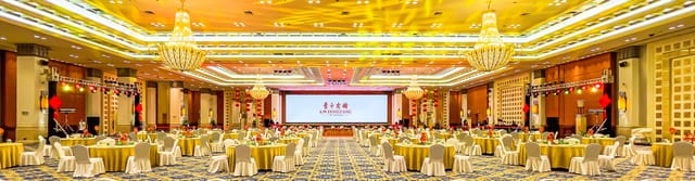 Elegant banquet hall at Dong Fang Hotel, ideal for corporate events and galas.