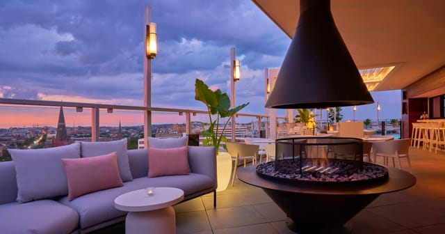 Hush Rooftop at Viceroy DC, modern seating, ideal for upscale cocktail events.