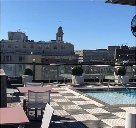 Hush Rooftop at Viceroy DC: stylish venue with pool for events and skyline views.