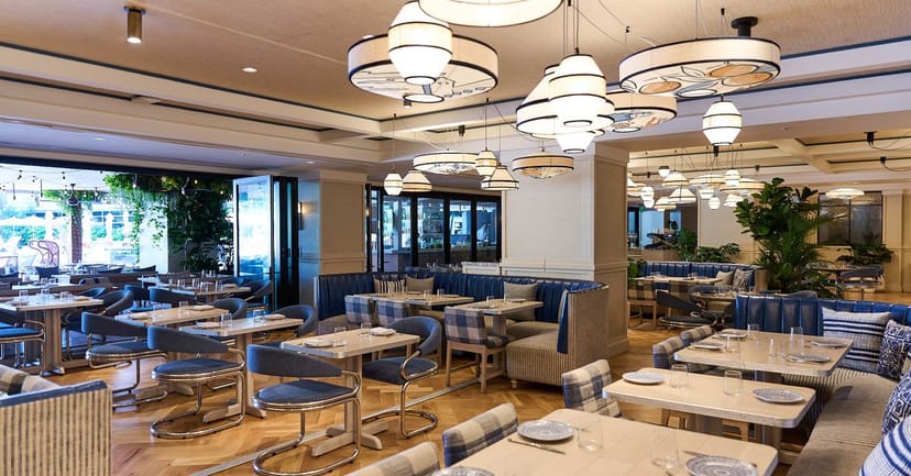 Modern dining room at Zaytinya, ideal for intimate meetings and small events.