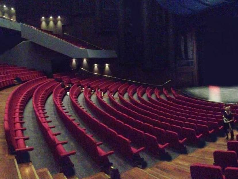 Auditorium at U.S. National Arboretum with red seating for conferences and performances.