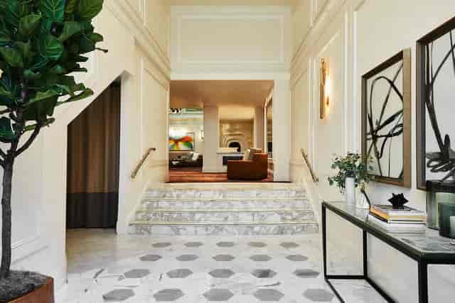 Elegant entryway in Lafayette, Galleria Park Hotel, ideal for events and networking.