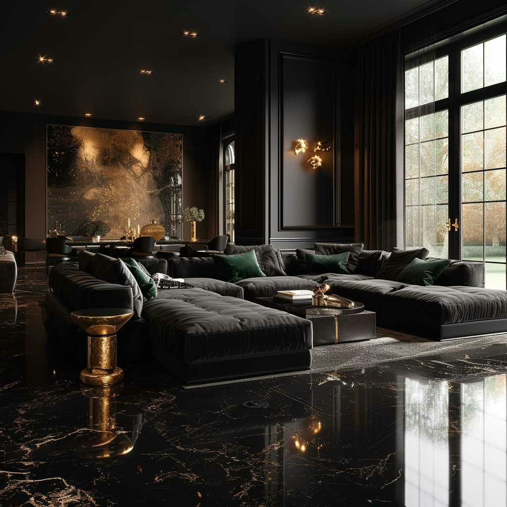 Transformative Luxury Black Living Room ...