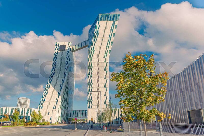 Modern Bella Center exhibition venue with ample natural light for conferences and events.