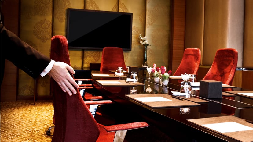 Sleek conference room at Petit Salon Voltaire, Sofitel Mumbai - perfect for meetings and presentations.