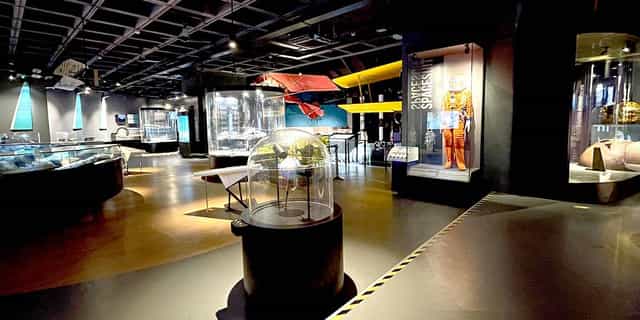 Exhibition Halls at The Nehru Centre Mumbai, featuring aviation displays for corporate events.