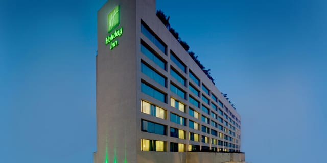 Modern Holiday Inn Mumbai ballroom, ideal for conferences and corporate events.