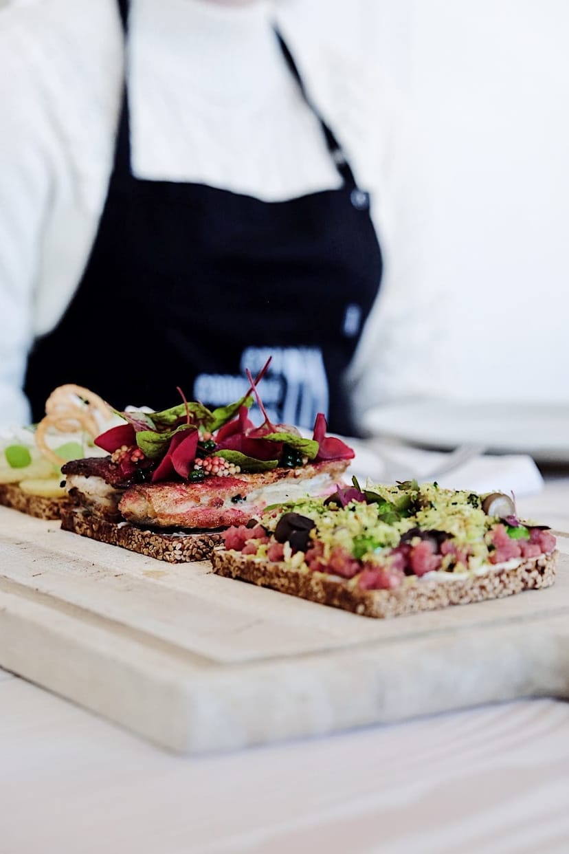 Gourmet dish in cooking class, showcasing fresh ingredients for events and catering.