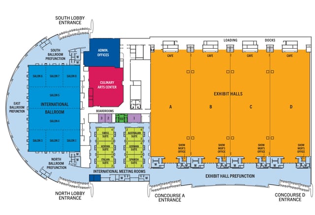 Event venue floor plan at Georgia International Convention Center, ideal for networking events.