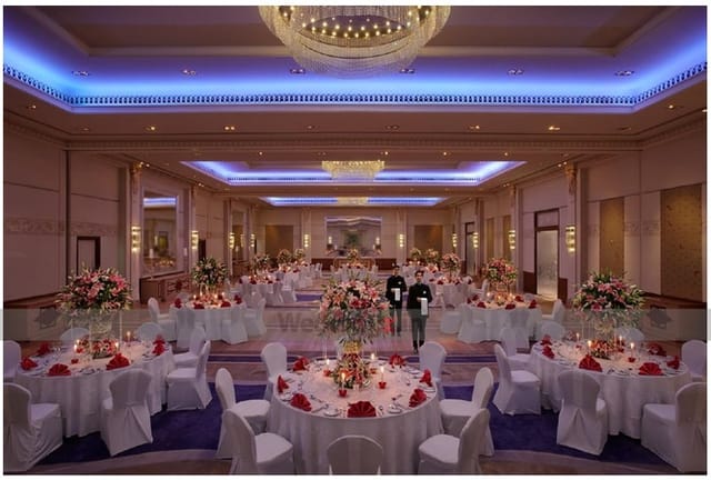 Elegant wedding venue in The Ritz-Carlton, Bangalore with luxurious banquet setup.