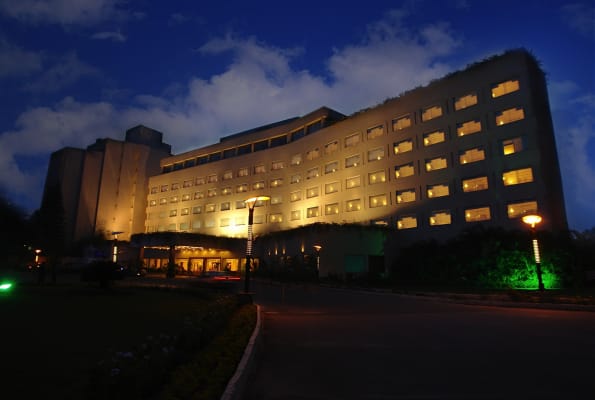 Modern hotel exterior of The LaLiT Ashok Bangalore, perfect for events and meetings.