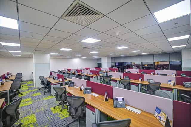 Breakout Area in Bangalore: modern office space for corporate meetings and workshops.