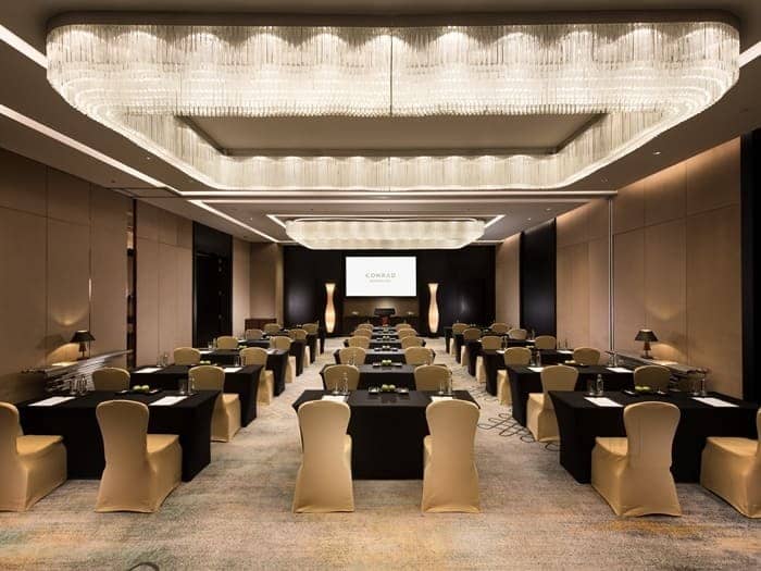 Elegant banquet hall in Conrad Bengaluru, perfect for corporate events and meetings.