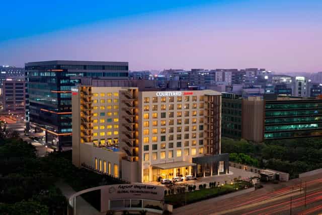 Modern conference rooms at Courtyard Bengaluru for corporate meetings and events.