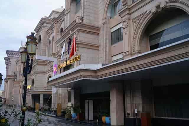 Elegant ballroom façade at Grand Mercure Bengaluru for corporate events and gatherings.