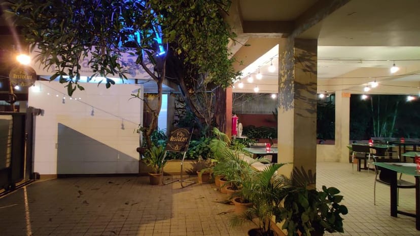 Charming outdoor venue at OB's RestoCafe, ideal for receptions and gatherings.