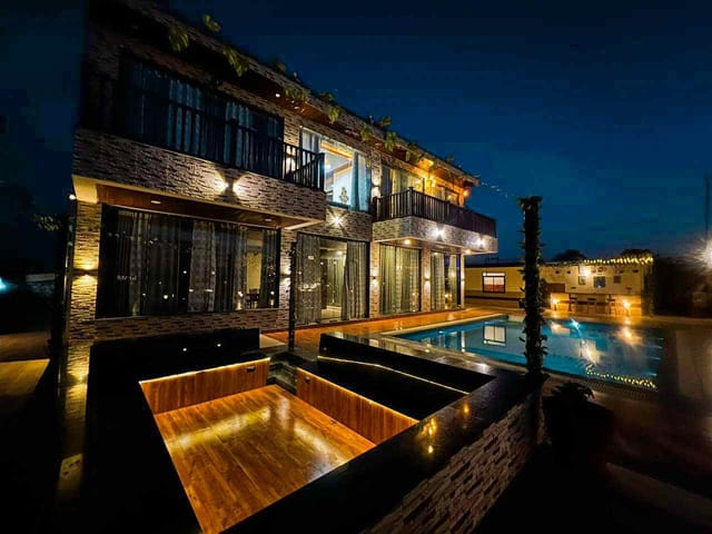 Elegant Grazio Outhouse venue with modern architecture for upscale events and gatherings.