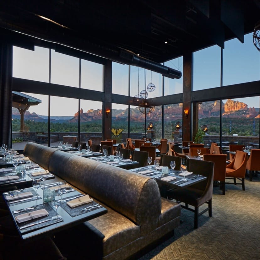 La Mariposa café with elegant decor and scenic views for upscale dining events.