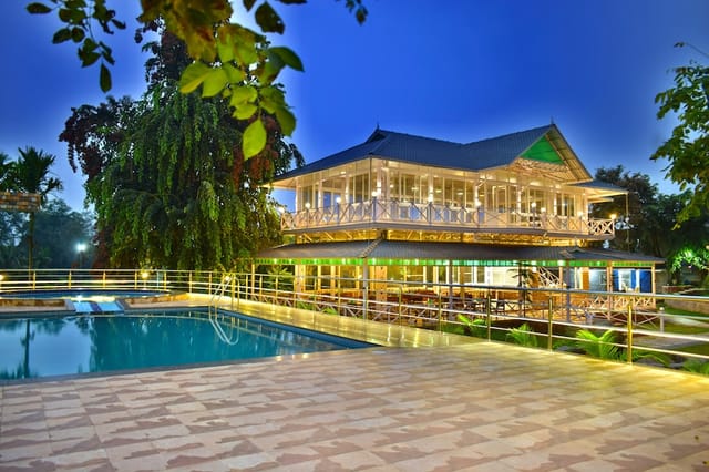 Elegant outdoor pool at Sterling Yelagiri, perfect for events and meetings.