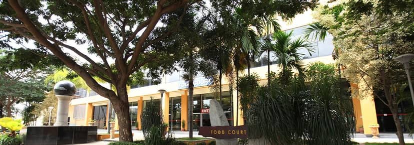 Jacaranda venue at Bangalore Exhibition Centre, bright and green, ideal for networking events.