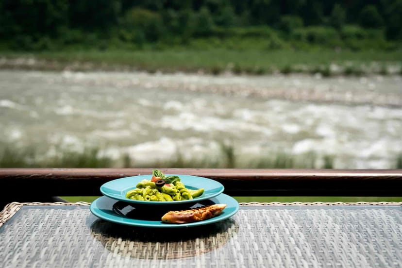 Elegant dish at Kosi Court, Riverview Retreat, perfect for outdoor dining events.