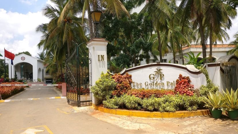 Conference entrance at Golden Palms Hotel & Spa, welcoming venue for corporate events.