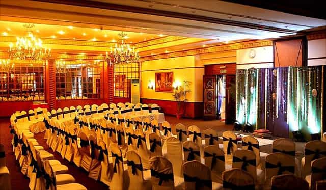 Elegant exhibition hall at Golden Palms Hotel, ideal for corporate events and celebrations.