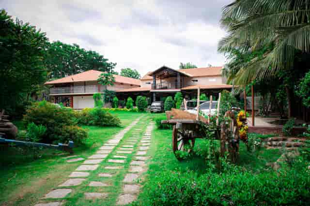 Charming outdoor conference hall at Hill View Resorts, ideal for events and meetings.