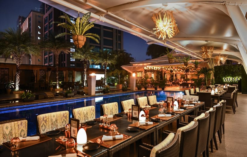 Elegant outdoor dining at Bangalore Golf Club, ideal for corporate events and gatherings.