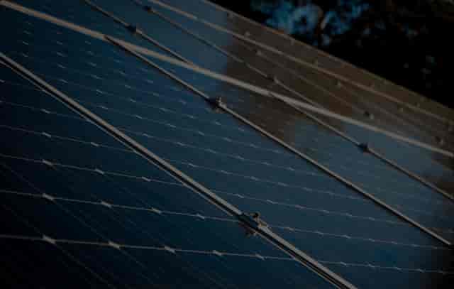 Modern solar panel array promoting sustainability in Arcadia event planning.