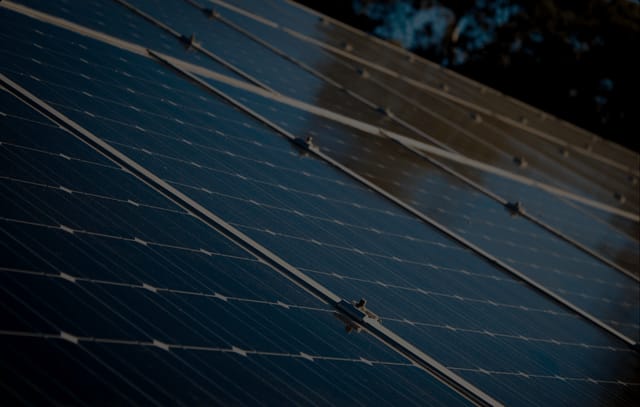 Modern solar panel array promoting sustainability in Arcadia event planning.