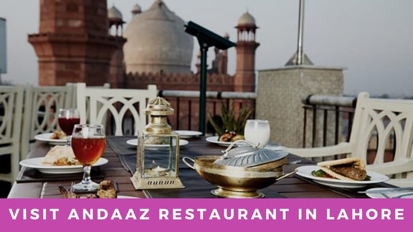 Elegant table setting with rooftop view at Andaaz Restaurant, Lahore for special events.