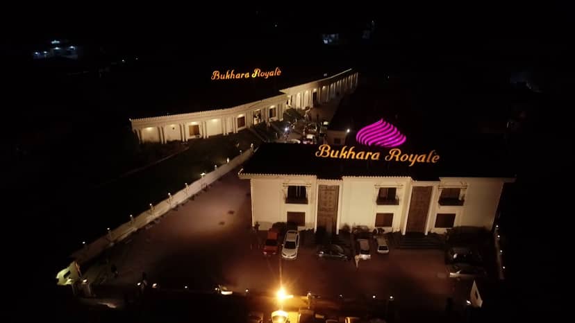 Elegant Bukhara Royale hall venue for upscale events with inviting ambiance.