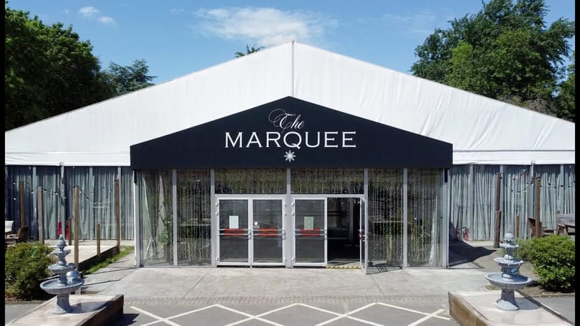 MyLahore Marquee venue with glass accents for outdoor weddings and corporate events.