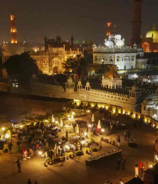 Buffet restaurant outdoor venue at Bastion Café Lahore, ideal for gala dinners and receptions.