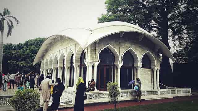 Neo-Mughal Pavilion at Governor's House, ideal for weddings and celebrations, features lush greenery.