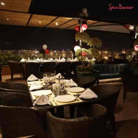 Elegant rooftop dining area in Spice Bazaar, ideal for intimate events and celebrations.