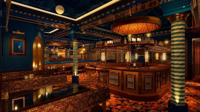 Elegant event space in Ambassadors Clubhouse, perfect for upscale gatherings and cocktail parties.