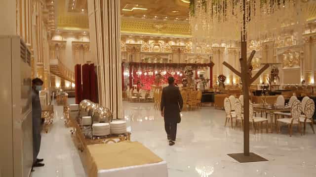 Elegant Hall #13 at Majesty Event Complex for corporate events and weddings.