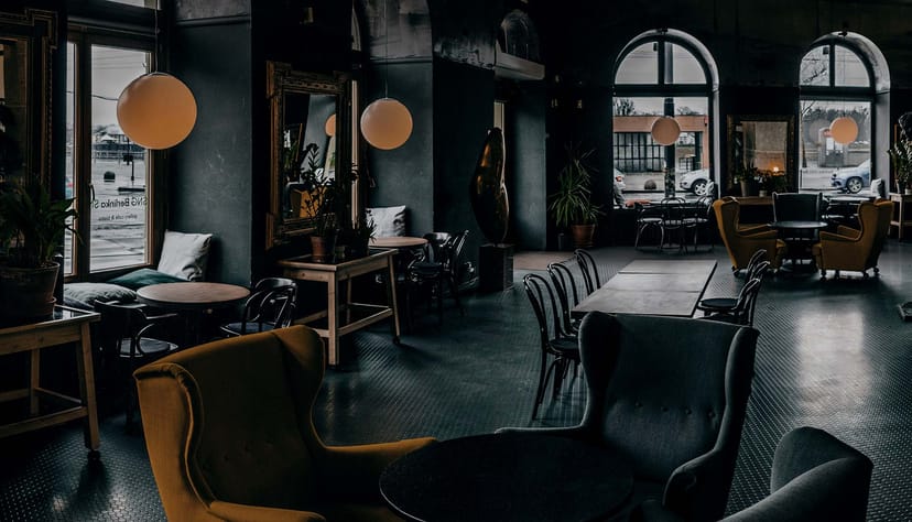 Cozy modern lounge at ZaiQa Restaurant, ideal for networking events and intimate meetings.