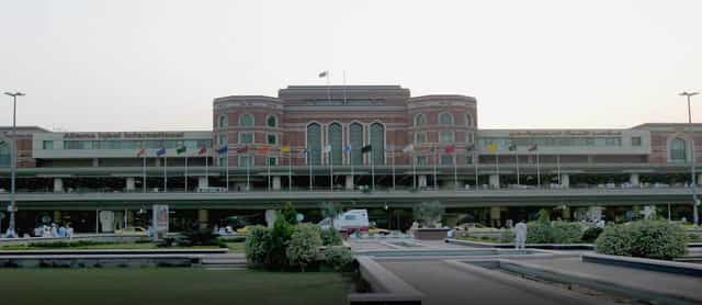 Grand State Lounge at Allama Iqbal Airport, ideal for international conferences and events.