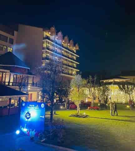 Elegant outdoor banquet hall at Radisson Srinagar, perfect for upscale evening events.