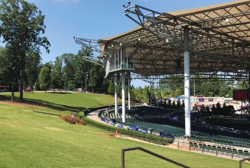 Amphitheatre at Ameris Bank, outdoor space for concerts and events with tiered seating.