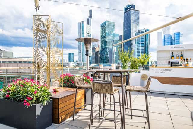 "Rooftop Summer Garden at Sofitel Frankfurt Opera, perfect for corporate and social events."