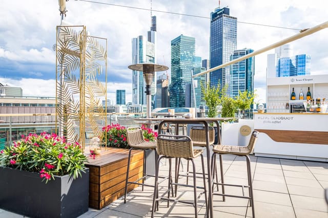 "Rooftop Summer Garden at Sofitel Frankfurt Opera, perfect for corporate and social events."