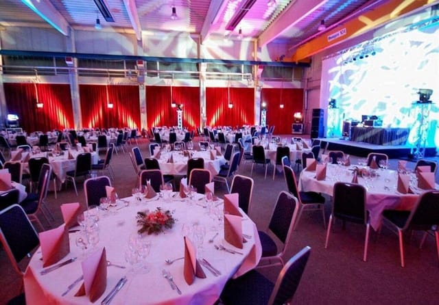 Elegant banquet hall setup at Best Western Plus iO Hotel for corporate events and celebrations.