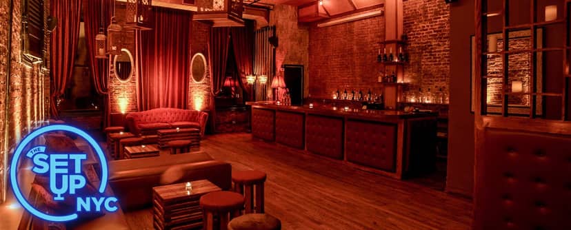 Lounge in Velvet Brooklyn: stylish venue with warm lighting for intimate gatherings and events.
