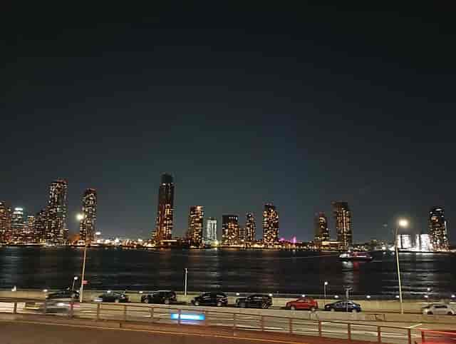 Nighttime skyline at Riverpark terrace, perfect for upscale evening events.
