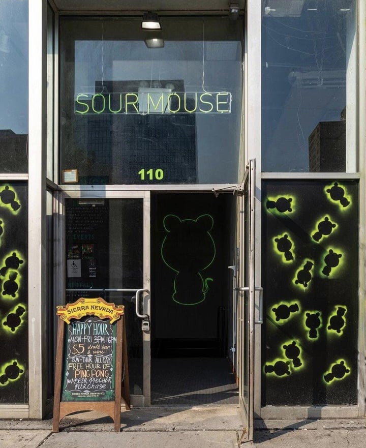 Bar in Sour Mouse NYC, vibrant design, perfect for casual networking events.