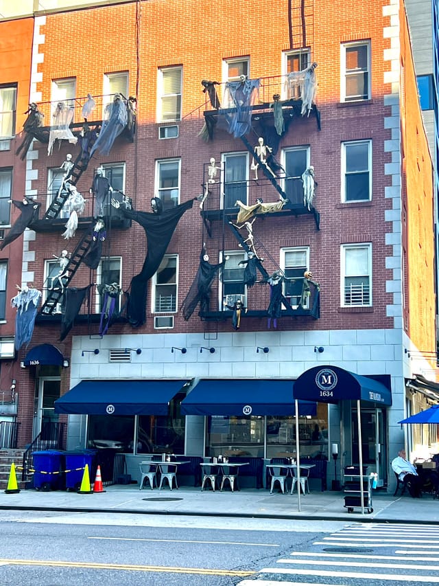 Halloween-themed diner with skeleton decor for festive events and holiday parties.